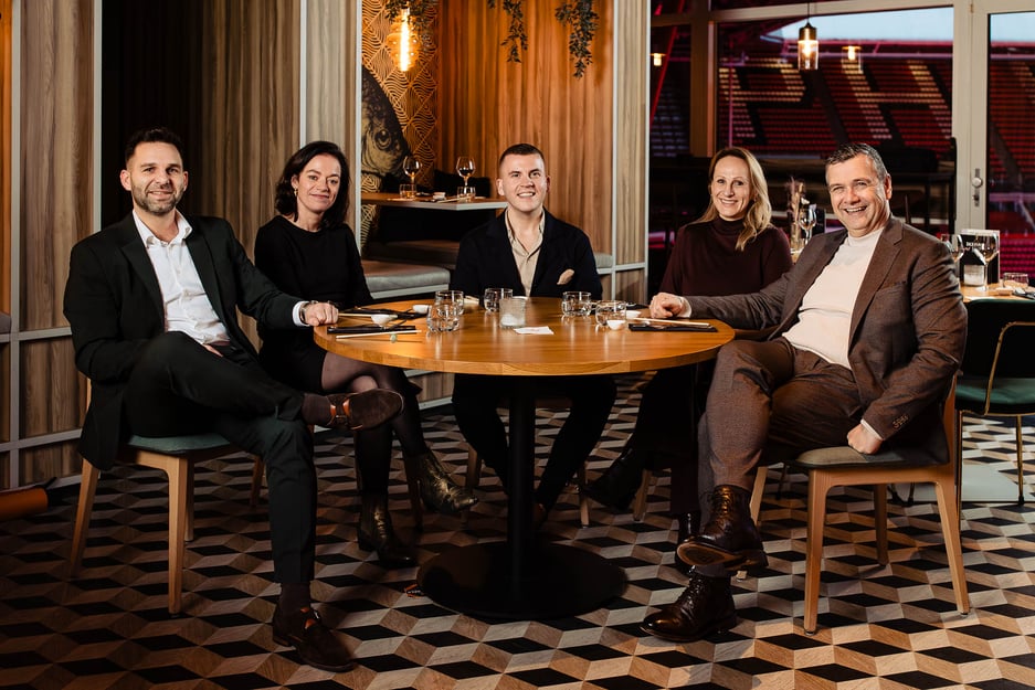 Directie vlnr: Rob Schneider, Anthoinette Goud, Niklas Wiertz, Maud Amkreutz, Marcel Michiels